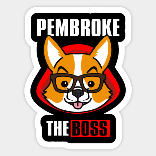 Corgi Dog Money Heist Boss Member Pembroke Sticker